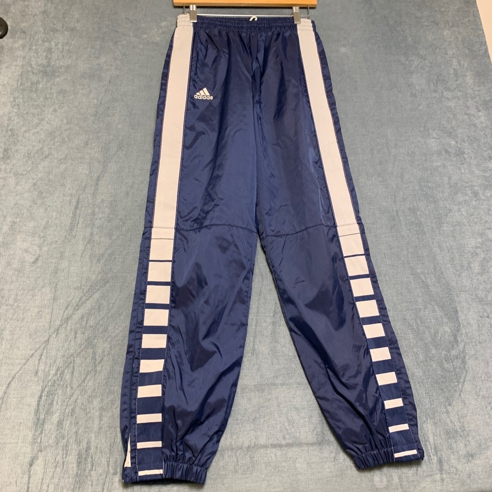Adidas Jogger Pants Mens 28x29 Navy Blue Logo Drawstring Waist Performance Sport